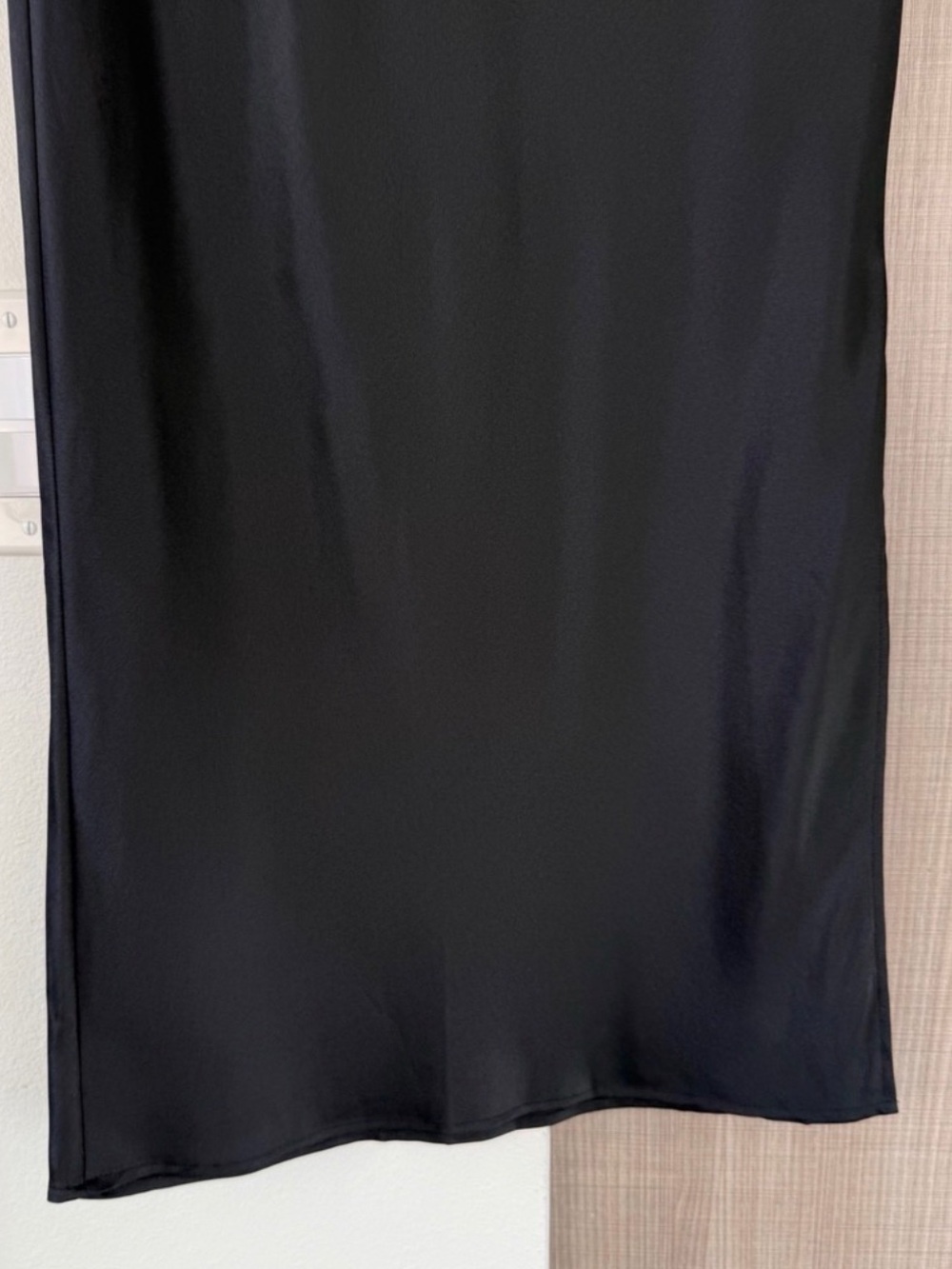 LILYSILK Black 100% Mulberry Silk Bias Cut Midi Skirt Side Slit Size 4 - Picture 14 of 15